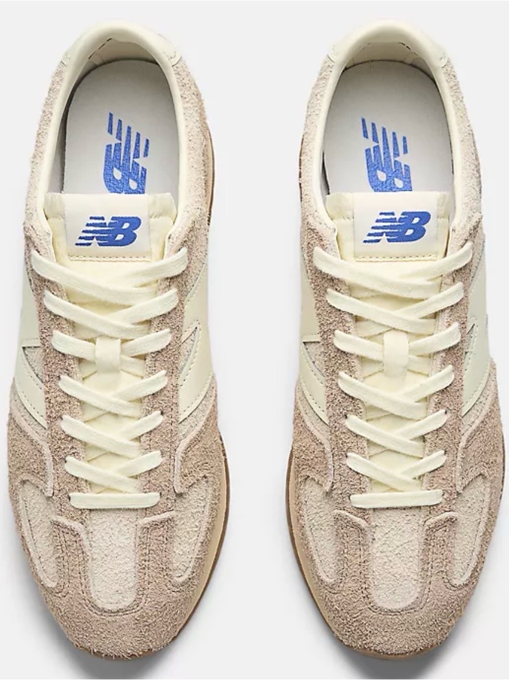 New Balance Unisex Cream and Beige Suede Low-Top Sneakers 471